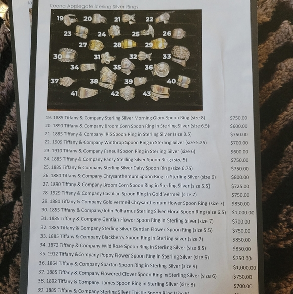 1870 Tiffany & Company Antique Ivy Spoon Ring in Sterling Silver #41 size 10 - Picture 13 of 13